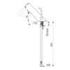 Delabie 490106LH Смеситель TEMPOMATIC MIX 4 (раковина) F3/8" интегриров. батарея 6V, длинный рычаг