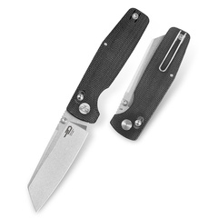 Фото Нож складной Bestech Slasher, сталь D2, рукоять микарта, черный