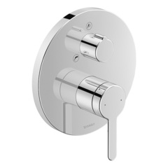 Duravit C.1 C15210018010 Смеситель для ванны скрытого монтажа (наружная часть круг) с переключателем и обратным клапаном, цвет: хром фото
