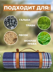 Покрывало-подстилка для пикника Skully Blanket 2x2m waterproof blue-cells - 2
