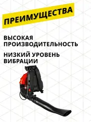 Воздуходувка бензиновая ранцевая DDE VB 160 80см3, 3,3кВт/4,3л.с., 1600м3/ч, 100м/с, 1