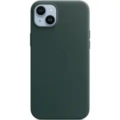Кожаный чехол с поддержкой MagSafe Apple Leather Case для iPhone 14 Plus, Forest Green (Зеленый лес)