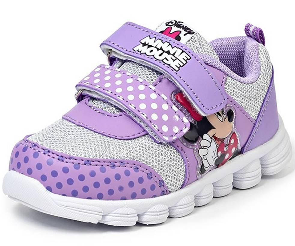Кроссовки Минни Маус (Minnie Mouse) на липучках для девочек, цвет сиреневый