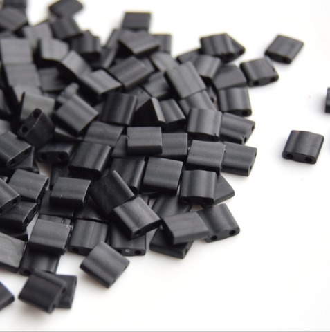 TL-0401F Бисер Миюки тила Черный непрозрачный матовый /Miyuki Tila Opaque Matte Black