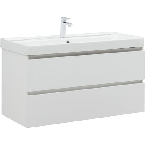 Aquanet Вега 328002 Тумба с раковиной, цвет: белый глянец