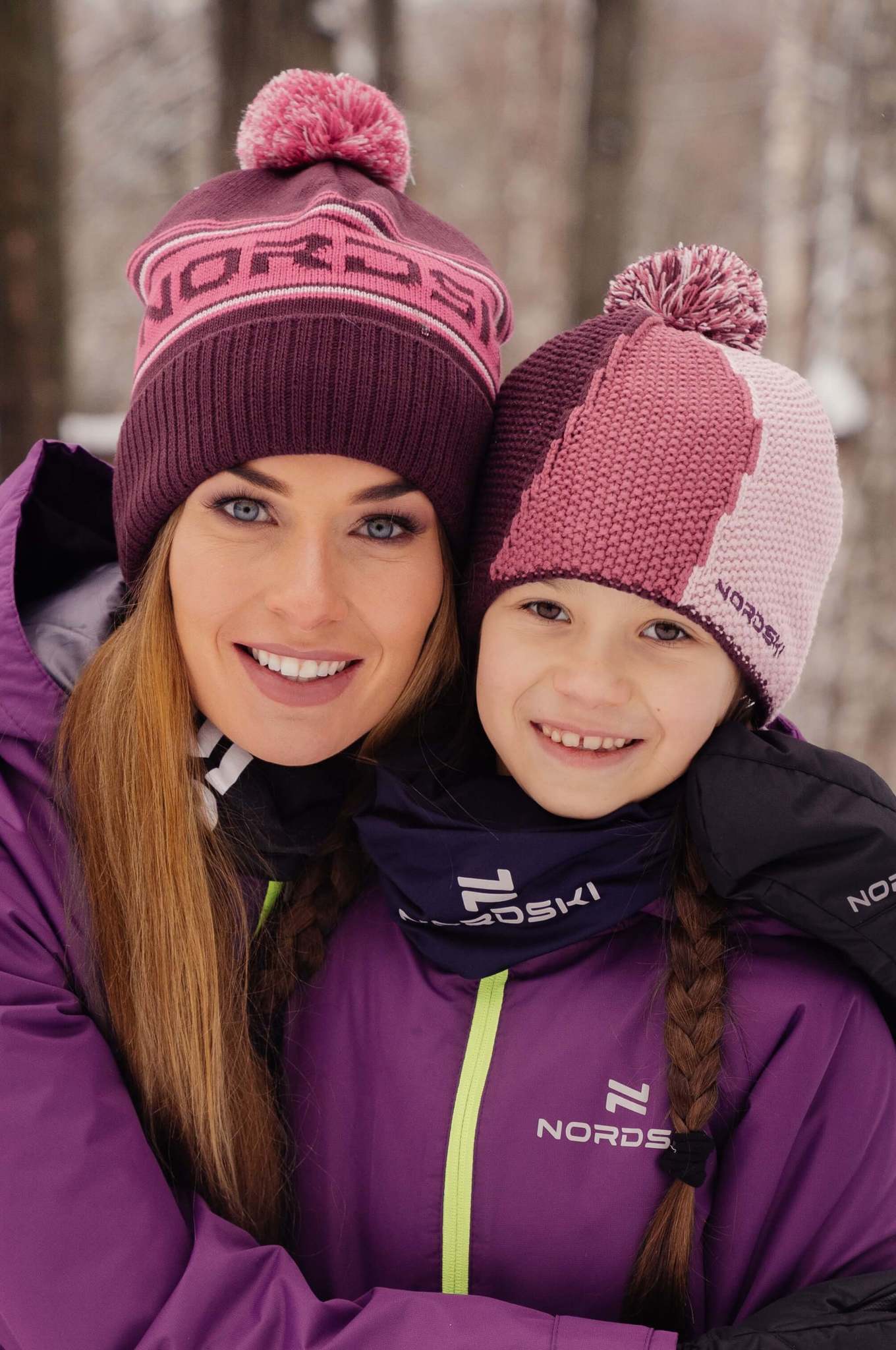 Nordski Stripe теплая шапка violet - 4