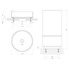 Gessi 316 54601#708 Раковина 40 см, без отв., для установки на столешницу