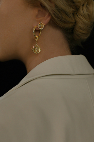 Серьги Эрраи, серебро 925, позолота 18k 2