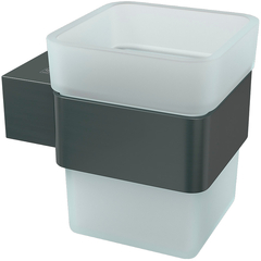Lemark SMOOTH LINE 9736015 Стакан для зубных щеток с держателем, графит фото