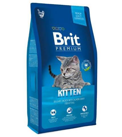 Brit Premium Cat Kitten сухой корм для котят (курица в лососевом соусе)1,5кг