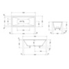 Duravit DuraSquare 700426000000000 Ванна прямоугольная встраиваемая 1800x800мм, с ножками, с2 наклонами для спины, цвет белый