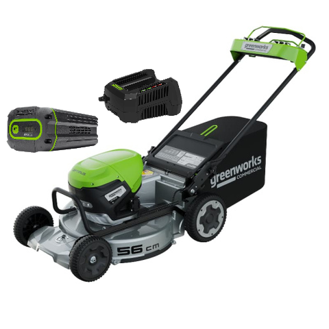 Газонокосилка аккумуляторная Greenworks LM221S Арт. 2519407UG, OPTIMUSTM, 82V, 56см, самоходная, бесщеточная, c АКБ 8Ач и ЗУ