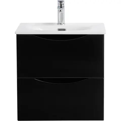 BelBagno MARINO-CER-MINI-600-2C-SO-NL-P База под раковину подвесная с двумя выкатными ящиками, Nero Lucido, 596x390x500