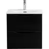 BelBagno MARINO-CER-MINI-600-2C-SO-NL-P База под раковину подвесная с двумя выкатными ящиками, Nero Lucido, 596x390x500