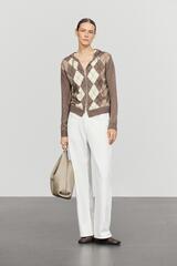 Massimo Dutti Вязаный кардиган с капюшоном на молнии, серый
