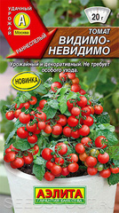 Семена Томат Видимо-Невидимо, высота 35 см, масса 20 гр, цв 20 сем