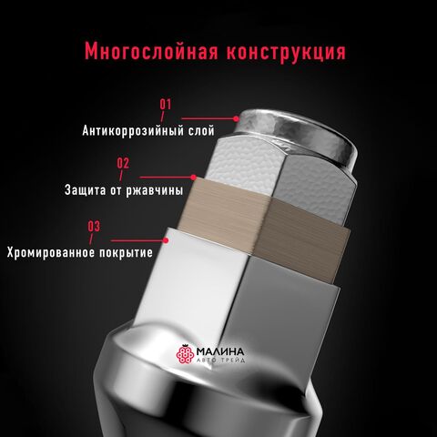 Гайки колесные м12*1.5 высота 22мм ключ 19мм конус - 20шт для Kia Hyundai Mazda Tank Changan Jaecoo Chevrolet Mitsubishi Toyota Geely