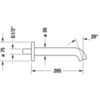 Duravit C.1 C15240009010 Излив для ванны 205мм, накладка-квадрат, цвет: хром