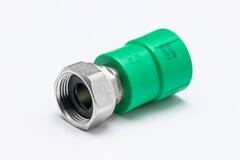 Муфта с накидной гайкой RIIFO Alba PP-R/латунь 25-1/2"НГ зелёная