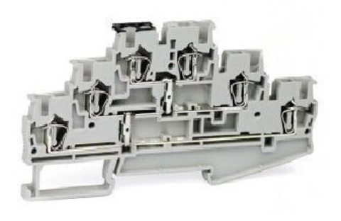 UJ5-2.5/3X3-PV - (421385), (UPUN) Клемма пружинная на DIN рейку трёхуровневая