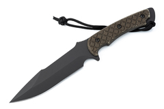 Фото Нож с фиксированным клинком Spartan Blades Horkos, сталь CPM S35VN, рукоять зеленая микарта, чехол мультикам