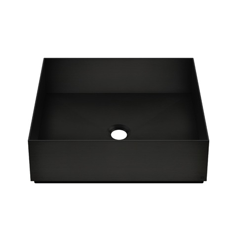 Gessi 316 54605#299 Раковина 400x400 мм., для установки на столешницу, без перелива, нержавеющая сталь, цвет черный матовый