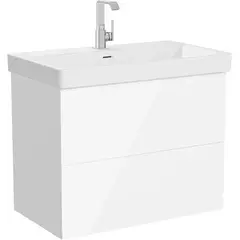 VitrA Metropol Pure 67332 Тумба с раковиной c 2мя ящиками, с подсветкой в верхнем ящике, 80 см, цвет глянцевый белый фото