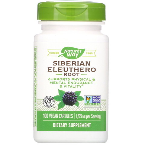 Nature's Way, Siberian Eleuthero Root, 1,275 mg, 100 Vegan Capsules