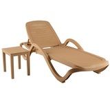 Шезлонг пластиковый Capri Rattan капучино