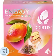Чай чёрный Curtis Energy 15 пирамидок (имбирь, манго)