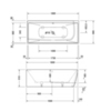 Duravit DuraSquare 700427000000000 Ванна 1800x800мм, угол левый, с панелью и ножками.с 2 наклонами для спины, цвет белый