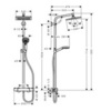 Hansgrohe Crometta E 27281000 Душевая система внешнего монтажа с термостатом 120,1 см с верхней лейкой 24х24 см