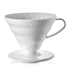Воронка Hario 60, VD-02W, пластиковая для приготовления кофе, белая