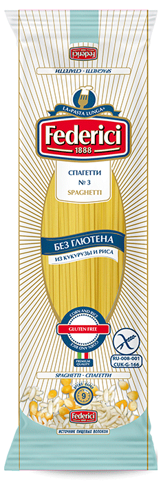 Макаронные Изделия Federici без глютена Спагетти, 250 гр.