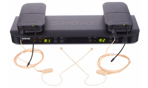 SHURE BLX188E/MX53 M17 662-686 MHz двухканальная радиосистема с двумя головными микрофонами MX153