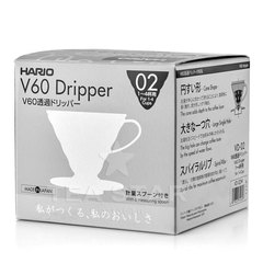 Воронка Hario 60, VD-02W, пластиковая для приготовления кофе, белая