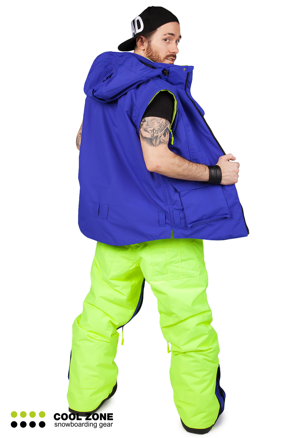 Сноубордический комбинезон мужской Cool Zone 3в1 синий-салат - 6