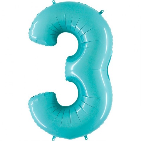 Шар Г 40''/102 см, Цифра Голубой (Blue) 