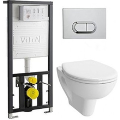 Vitra 9004B003-7202 Инсталляция с унитазом и клавишей с сиденьем микролифт фото