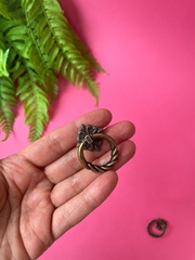 Ручка для шкатулки, бронзовая округлая витая, металлическая, 3*4 см, набор 8 шт.