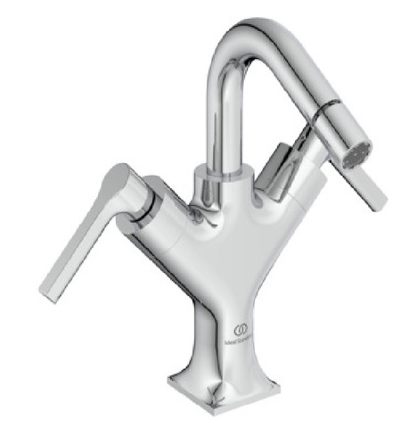 Ideal Standard Joy Neo BD441AA Двурукоятковый смеситель для биде под 1 отверстие, с донным клапаном, 5 л/мин Chrome (Хром)