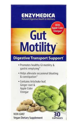 Enzymedica Gut Motility™, поддержка пищеварительной системы, 30 капсул