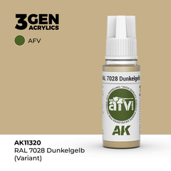 Акриловая краска AK Interactive RAL 7028 Dunkelgelb (Variant) 3GEN AFV, 18мл