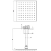 Gessi Rilievo 59155#299 Потолочная душевая головка шарнирная 250x250 мм на 1/2", цвет: nero XL