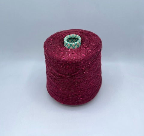 G&G Filati (пр.Италия), art-Lino 760м/100гр, 100%Лен +пайетка+люрекс, цвет-Бордо. арт.30398