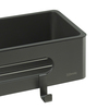 Lemark Shelf Line 9776045 Полка для душа прямая из нерж. стали с крючками, графит/вставка-пластик графит