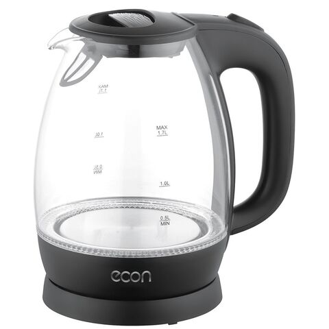 Чайник электрический Econ, ECO-1762KE, 1.7 л, 2200 Вт, ск нагр элем, стекло