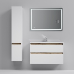 Тумба с раковиной, подвесная, 100 см, 2 ящика, белый глянец,  AM.PM X-Joy - M85AFHX1002WG