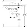 Geberit Acanto 500.622.01.2 Раковина с полкой 75x48.2см, белый