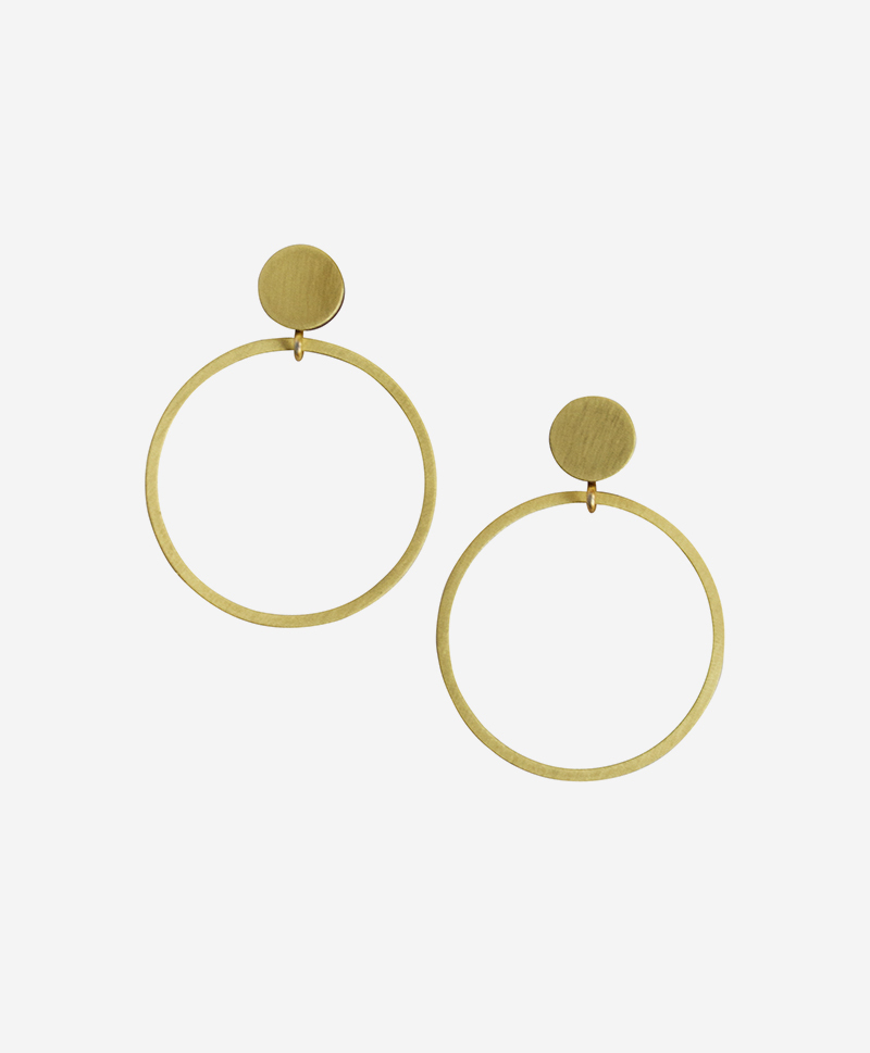 Серьги Dot Hoop Brass